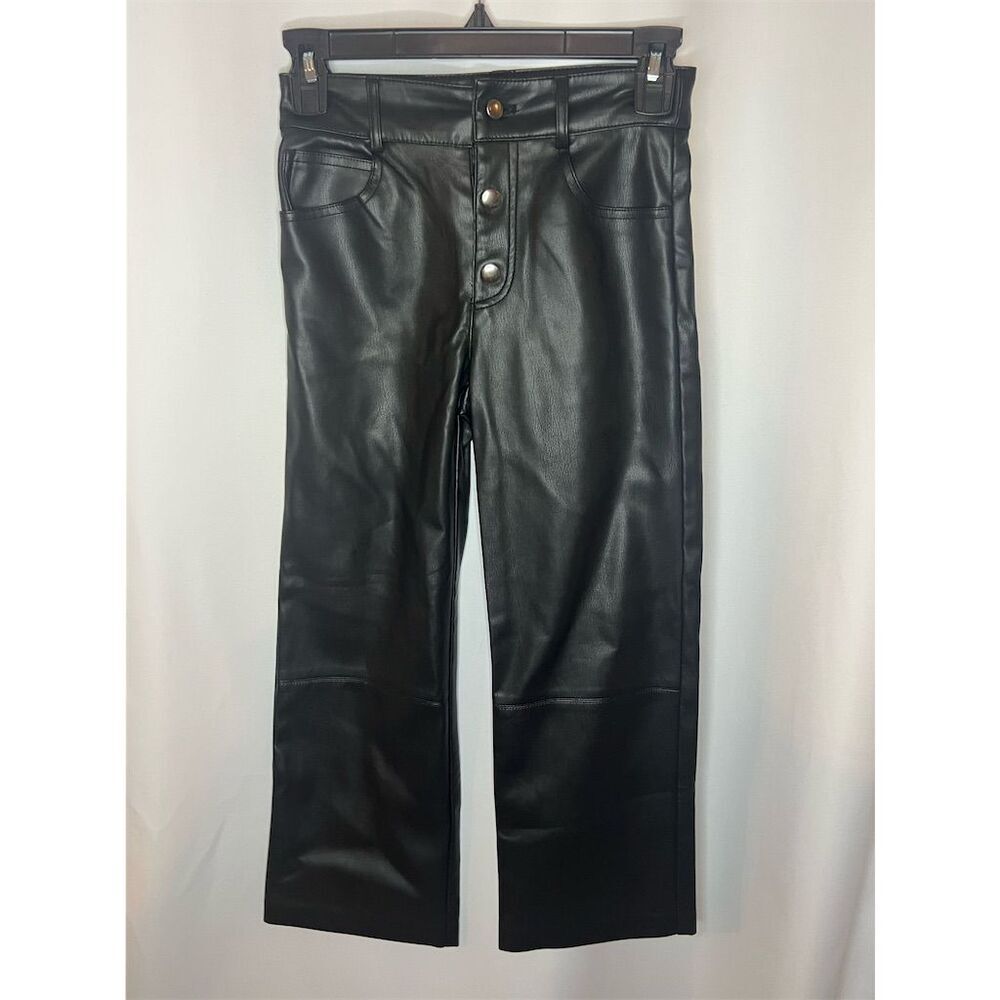 ZARA Women's High-Waist Cropped Pants Black Size 10 Casual
